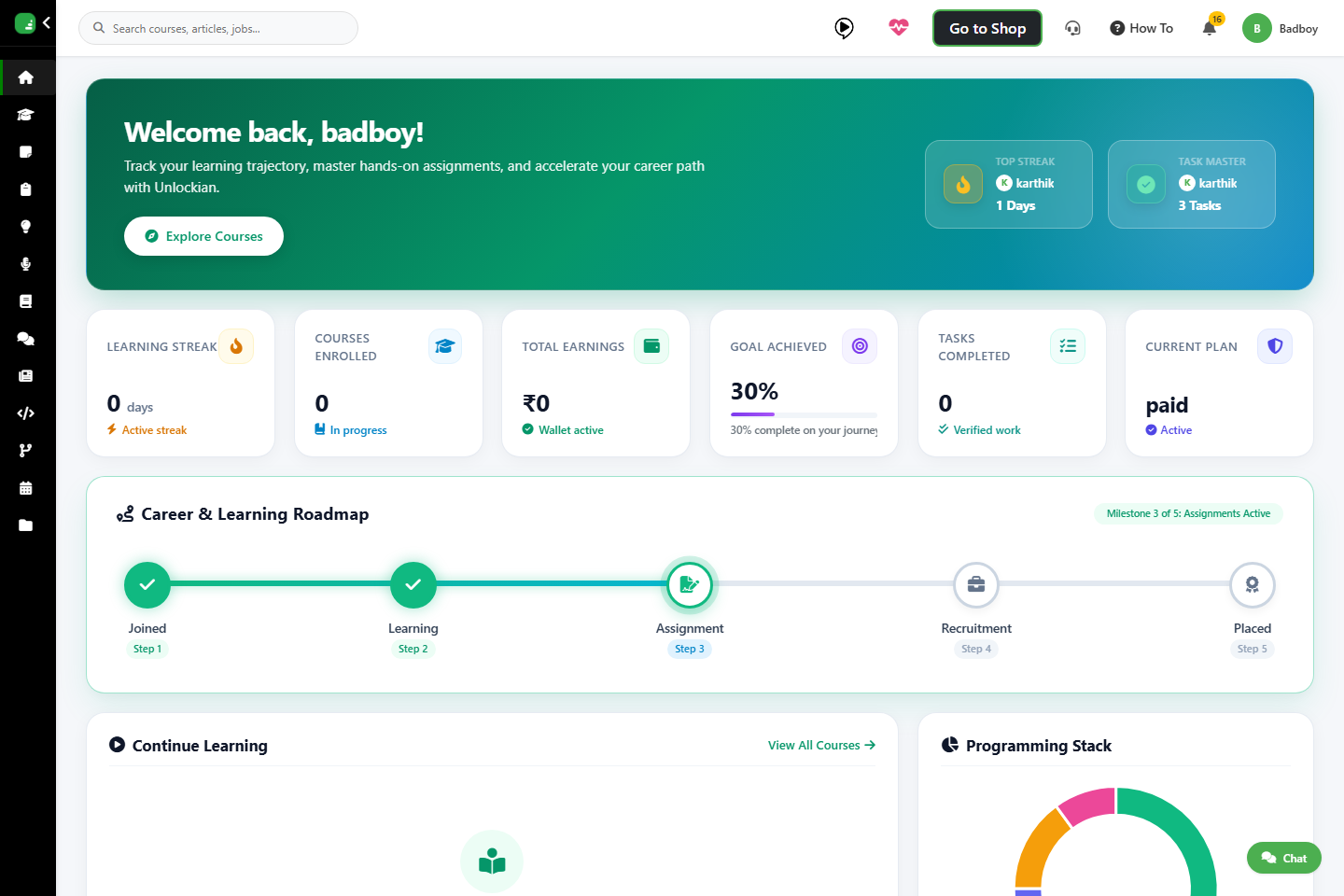 Unlockian Dashboard